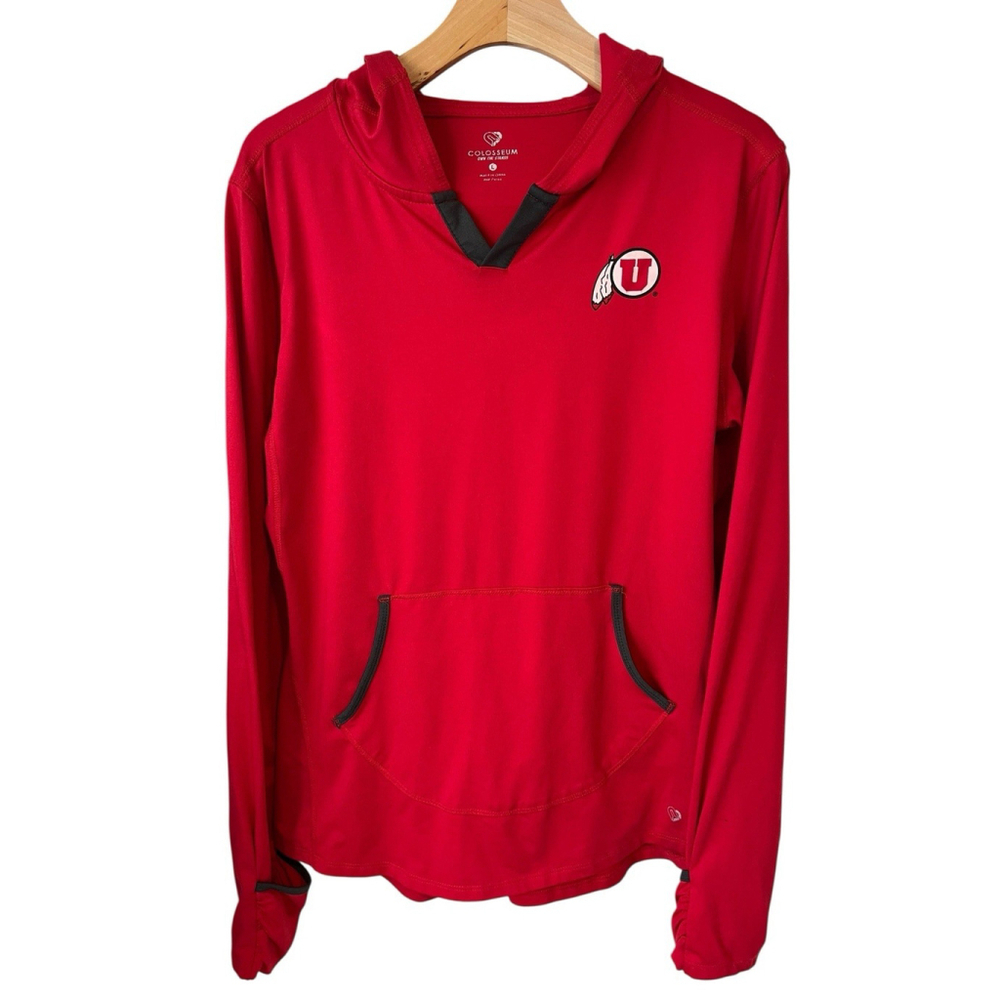 Utah Utes Colosseum Hooded Pullover Activewear Top Women's Large Red